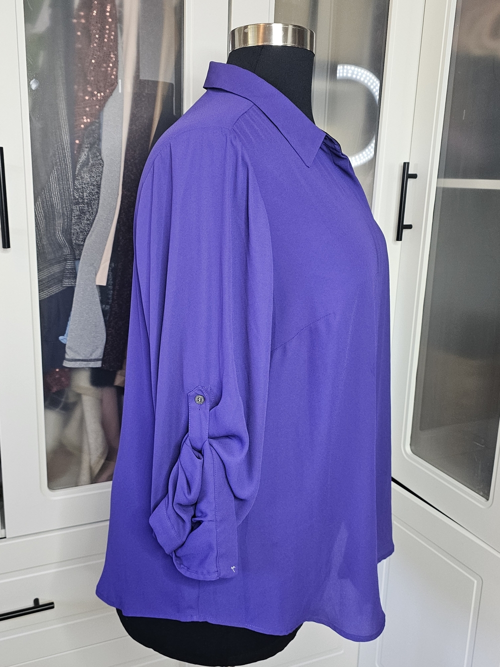Vince Camuto Purple Button-Front Women’s Blouse 2X - Picture 3 of 6